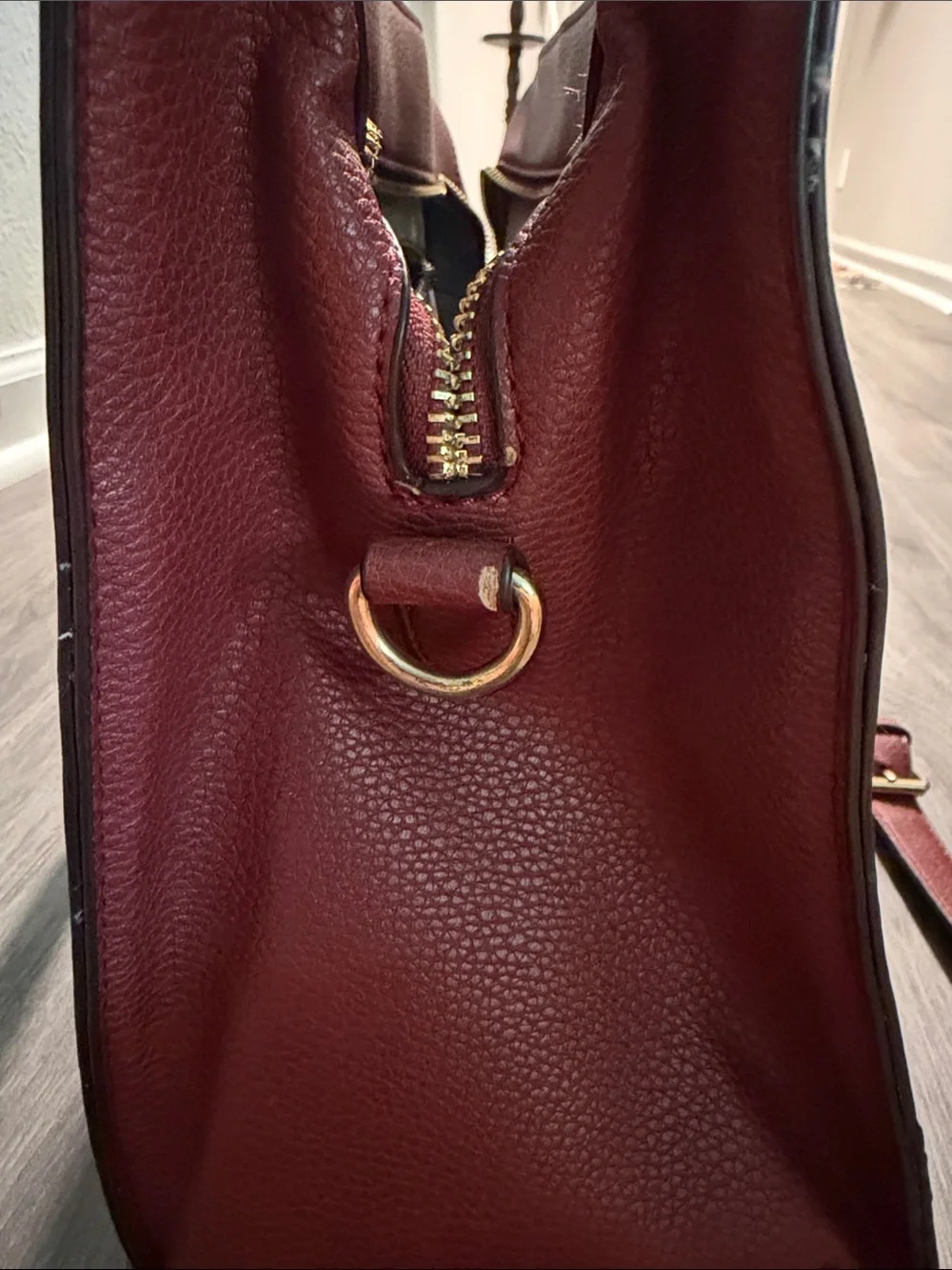 Structured Red Women’s Tote Bag with Front Pocket